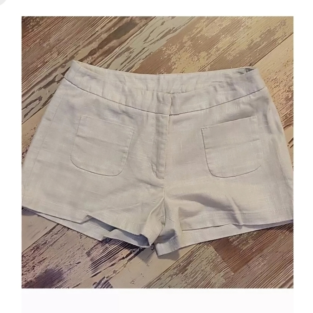 KENAR | Women's Front Pocket Linen Shorts | Size: 4 | Color: Tan